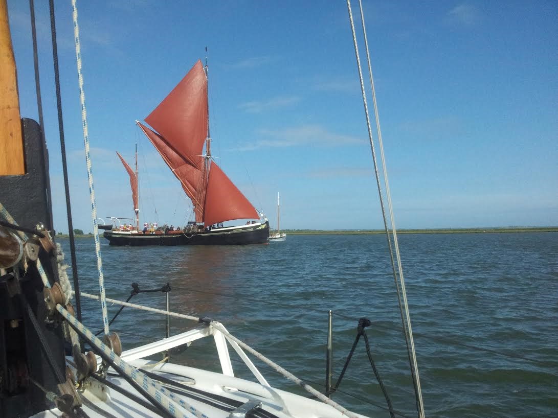 Sailing Barge aan de monding van river Orwell